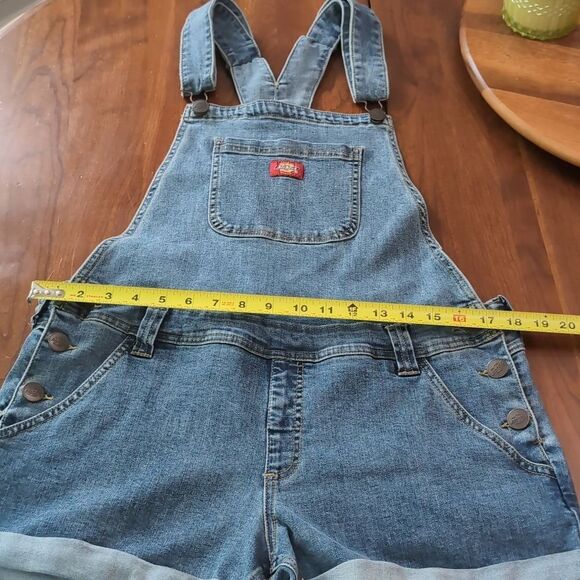 Dickies Girl Dolls Kill Roll Hem Denim Overall Shortalls Sz XL - Picture 7 of 8